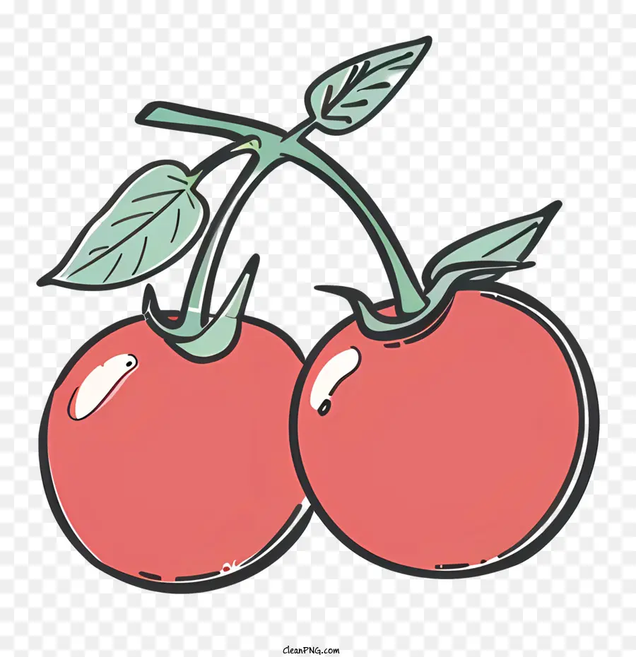 pomodo di ciliegio pomodori gambo a foglia verde maturi - Pomodorini maturi su gambo verde