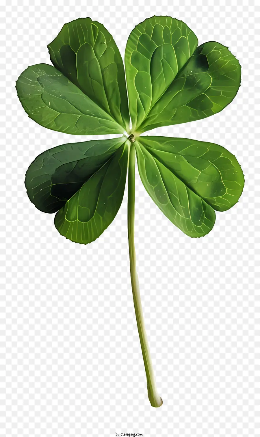 Il Giorno di san Patrizio - Trifoglio a tre foglie verdi su sfondo nero