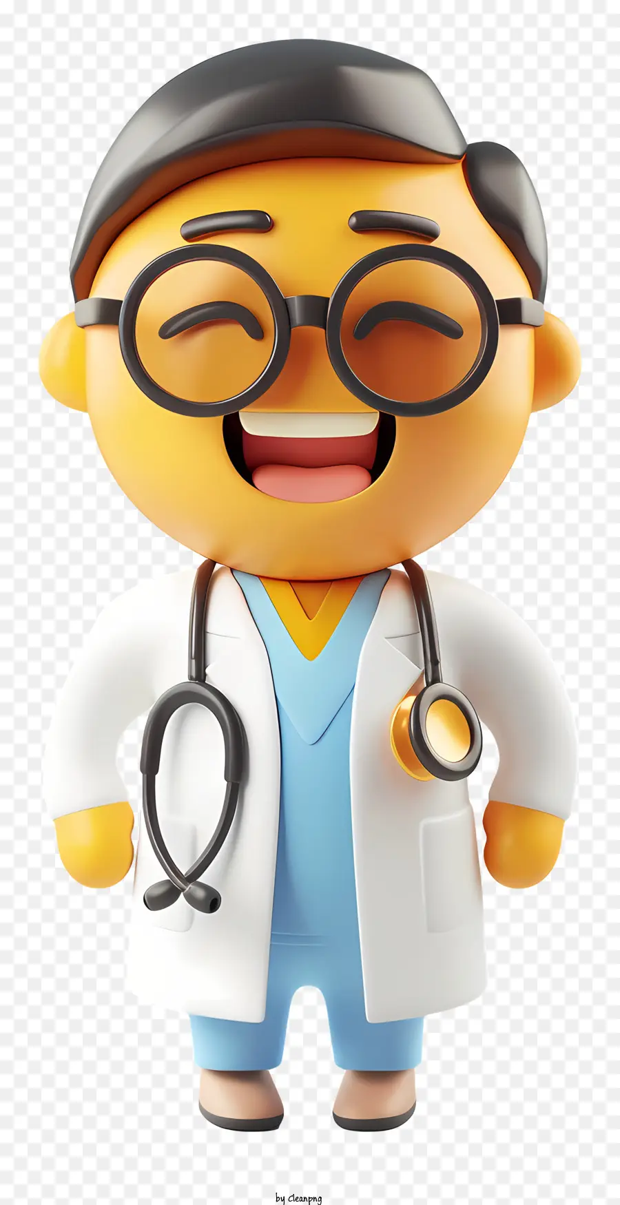 ärzte Tag - Glücklicher Arzt mit Stethoskop im Cartoon -Stil