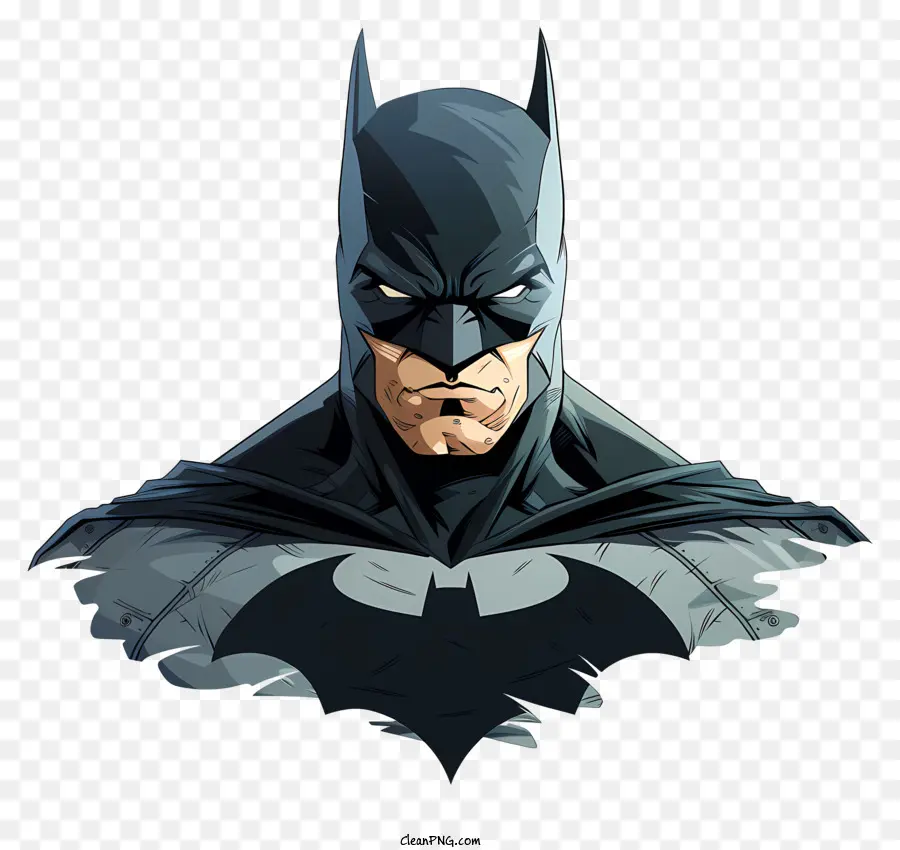 Batman - Batman ombra in monocromo con mantello soffiato dal vento