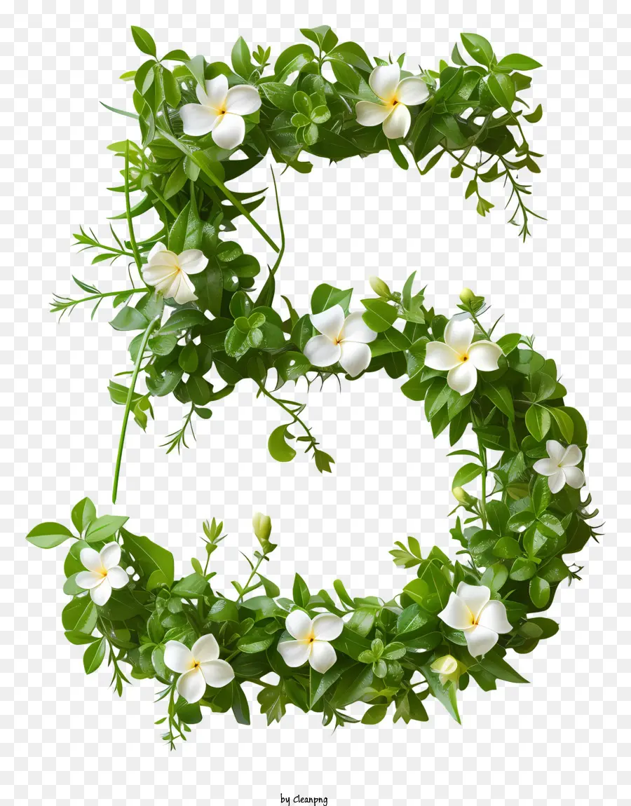 Gesteck - Weiße Blumenanordnung in Form von fünf