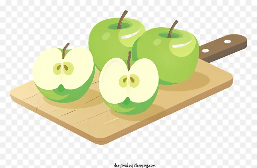 green apples green apples sliced cutting board fruit