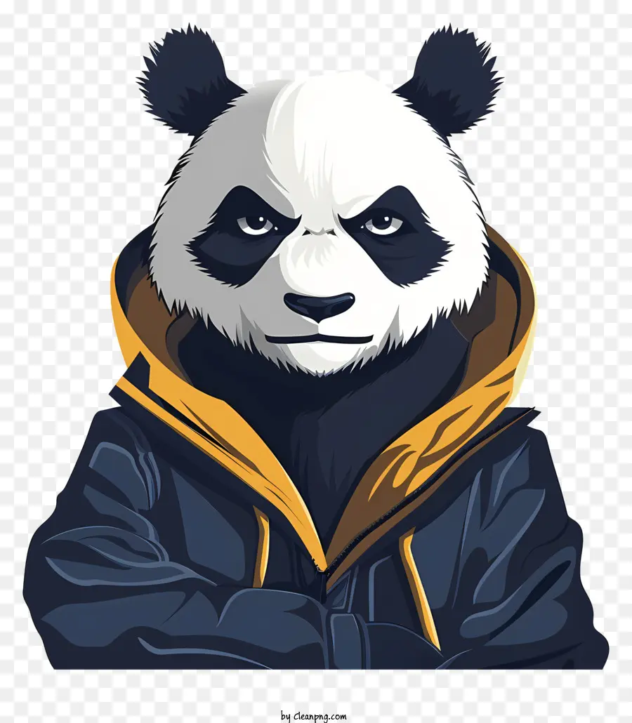 kung fu panda panda gấu áo hoodie giận dữ đe dọa - Gấu gấu gấu giận trong áo hoodie màu vàng 