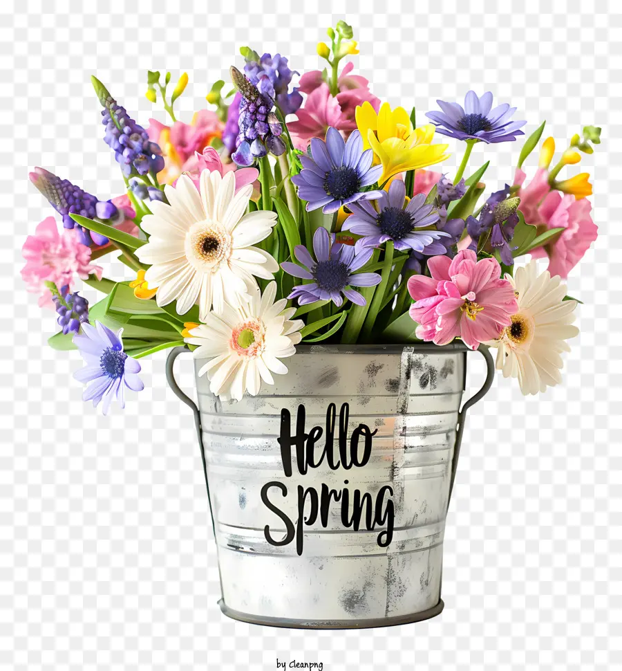 Hallo Frühling - Buntes Blütenmeldung mit 