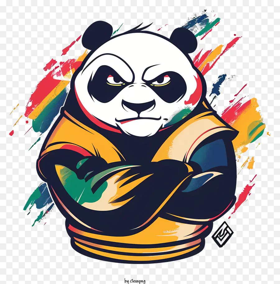 disegno floreale - Orso panda stilizzato in maglietta floreale