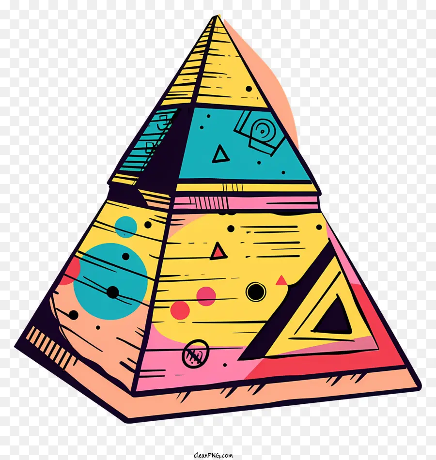 abstrakte Gestaltung - Farbenfrohes, abstraktes Dreieck mit Retro -Stimmung