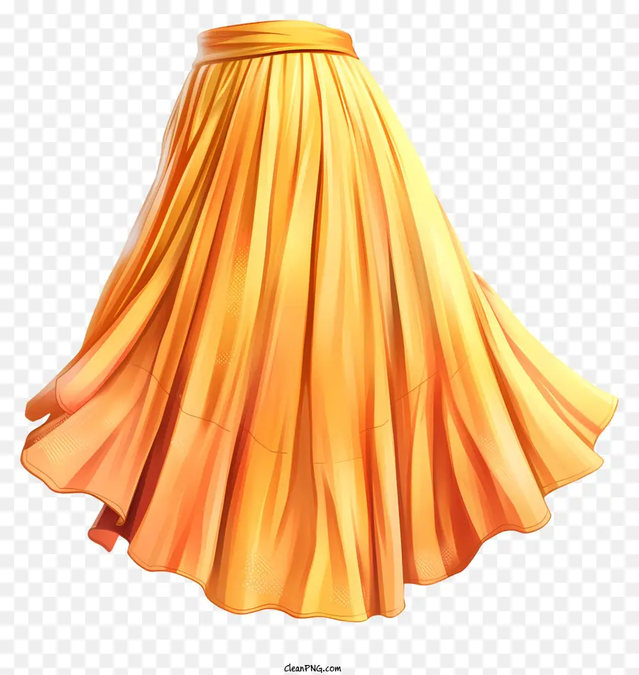 gonna abito arancione arancione in tessuto fluido - Donna in abito arancione brillante con gonna voluminosa