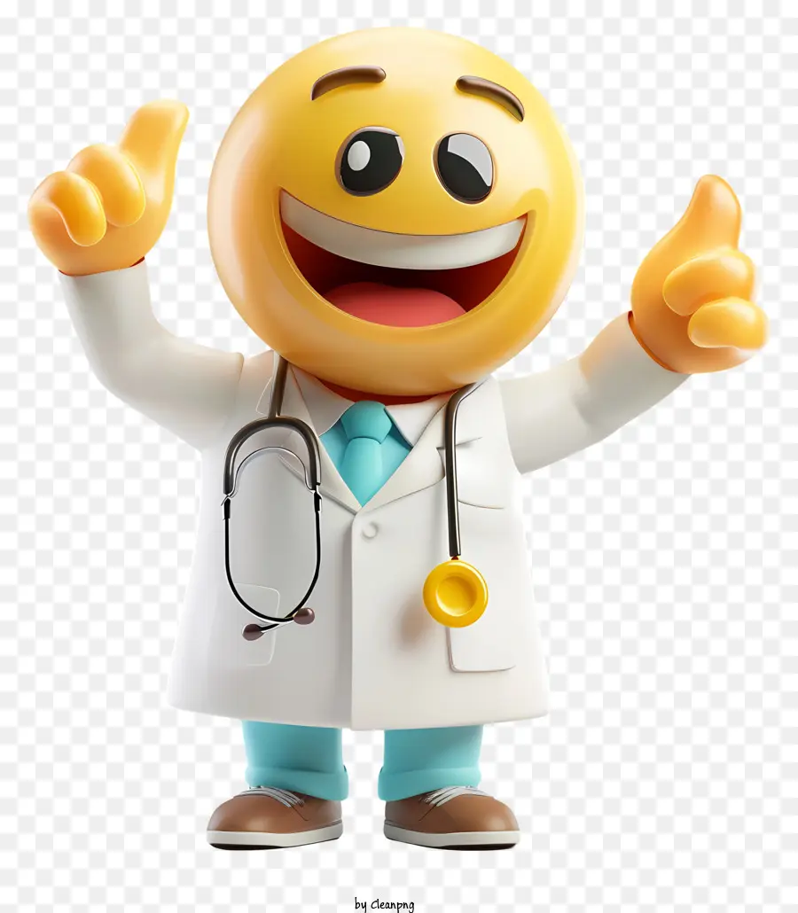 medici giorno - Il medico dei cartoni animati che dà i pollici in alto con stetoscopio