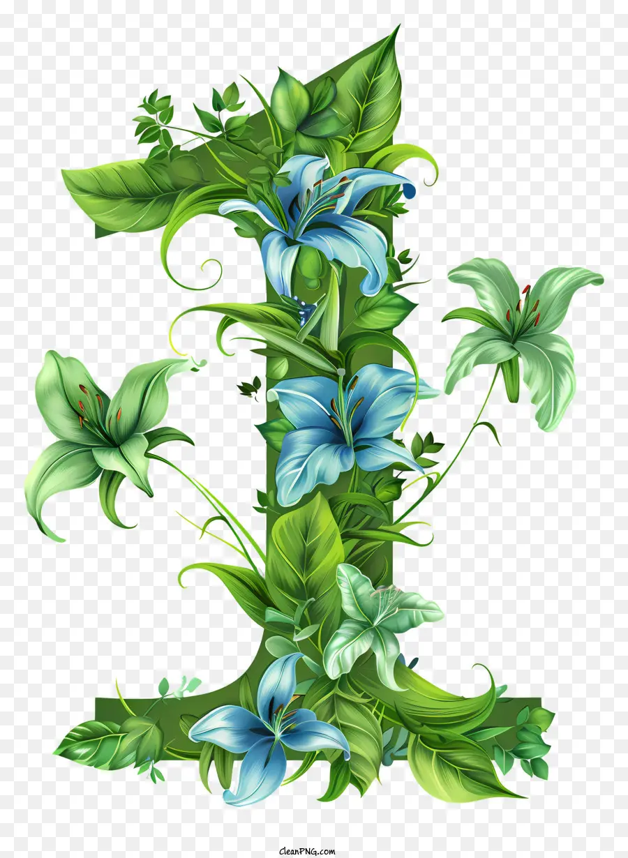 florales Design - Buntes Buchstaben 