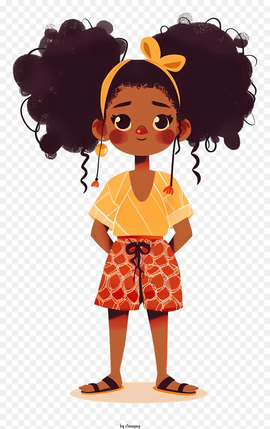 Afrikanisches Mädchen junges Mädchen Afro Frisur Rock weißes Hemd - Junges Mädchen mit Afro -Haaren in Blumenoutfit