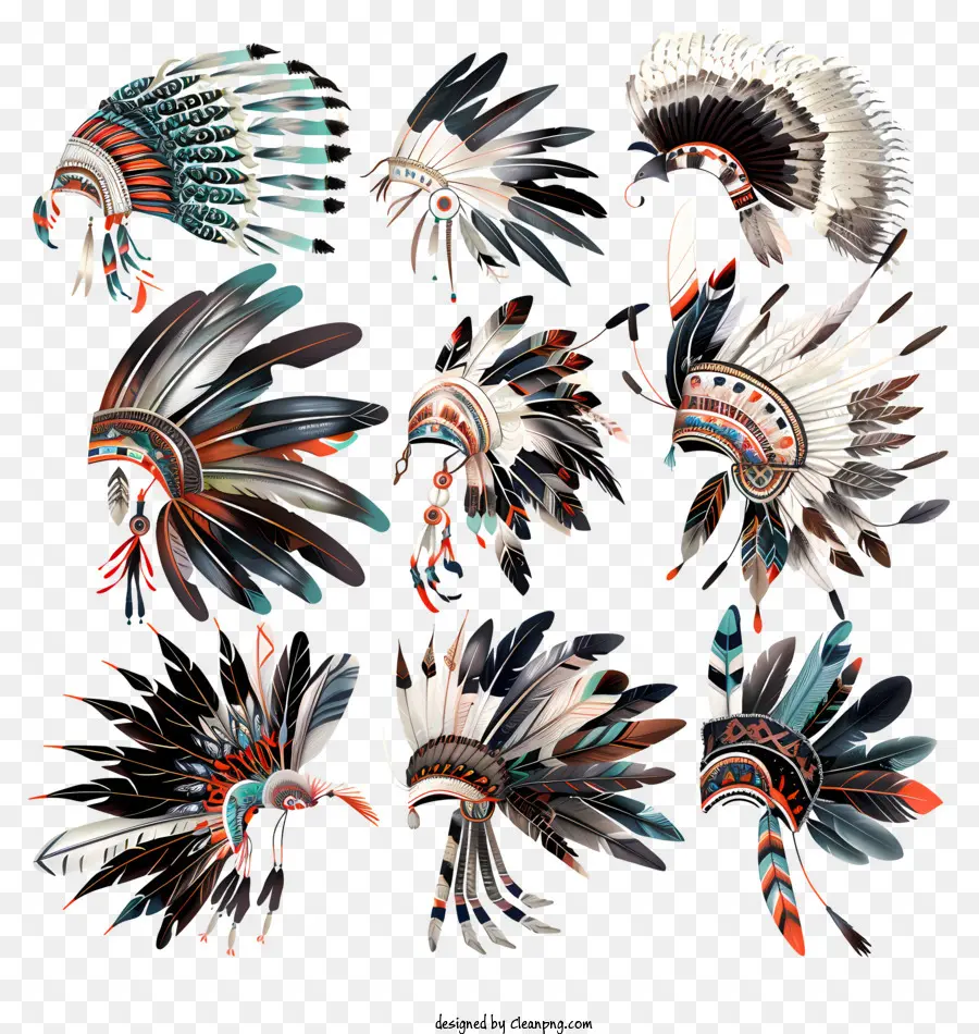 Einheimische Kopfbedeckung der amerikanischen Hauptscheibe Warbonnet Stamm - Farbenfrohe, komplizierte Ureinwohner Amerikas Warbonnets mit Symbolik