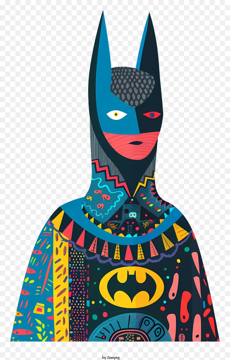 batman - Người phụ nữ trong trang phục Batman với các mẫu hình học