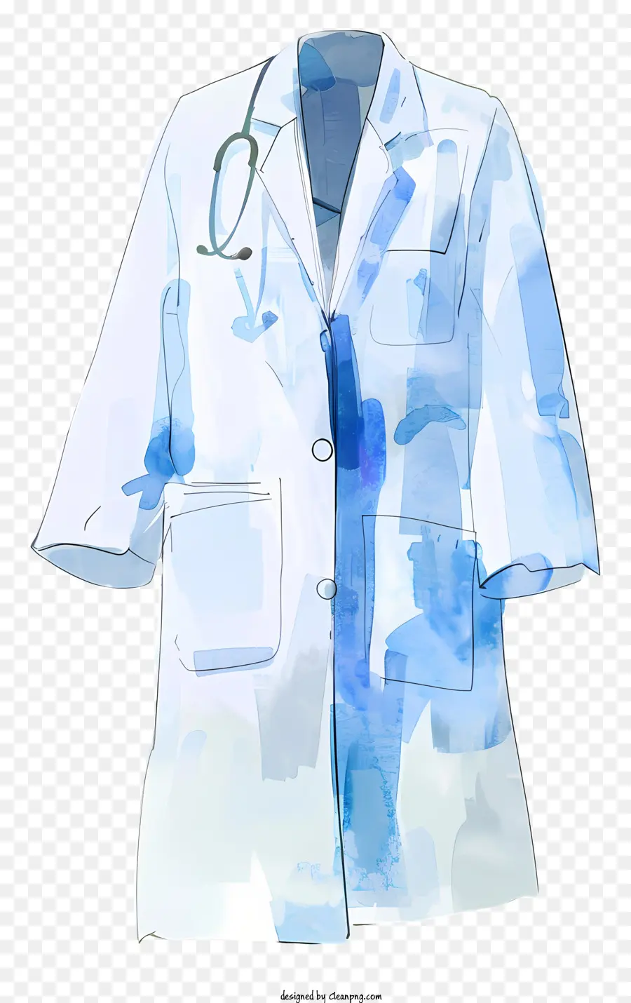 stetoscopio - Cappotto da laboratorio bianco con accenti blu