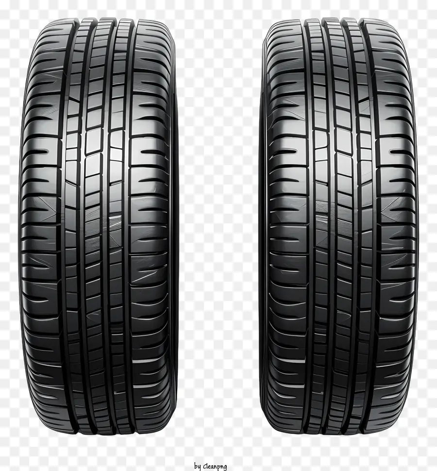 pneumatici per auto pneumatici per auto per montaggio in gomma - Due pneumatici per auto nere, una montata