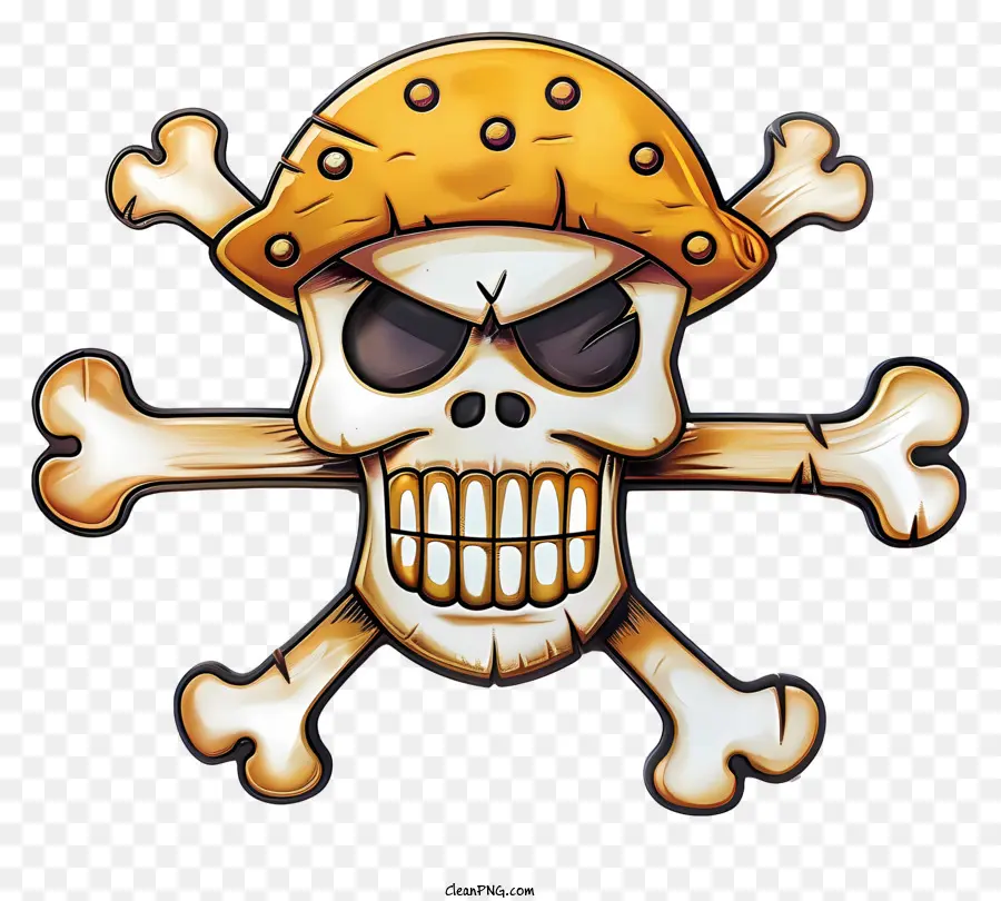 teschio e ossa incrociate - Logo del cranio a tema pirata e delle ossa incrociate