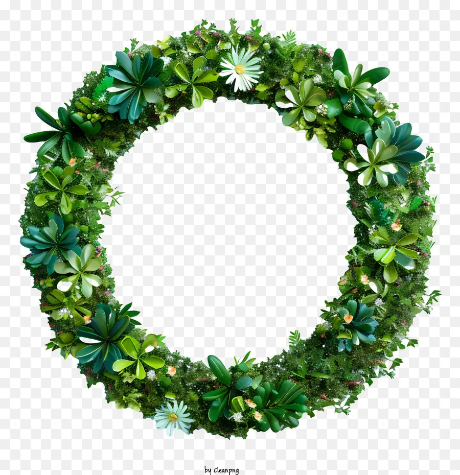 grass circle artificial wreath white flower wreath green floral wreath green leaf wreath
