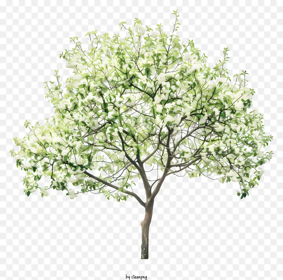Fiori bianchi dell'albero di primavera Branchi di fiori - Grande albero con fiori bianchi in fiore