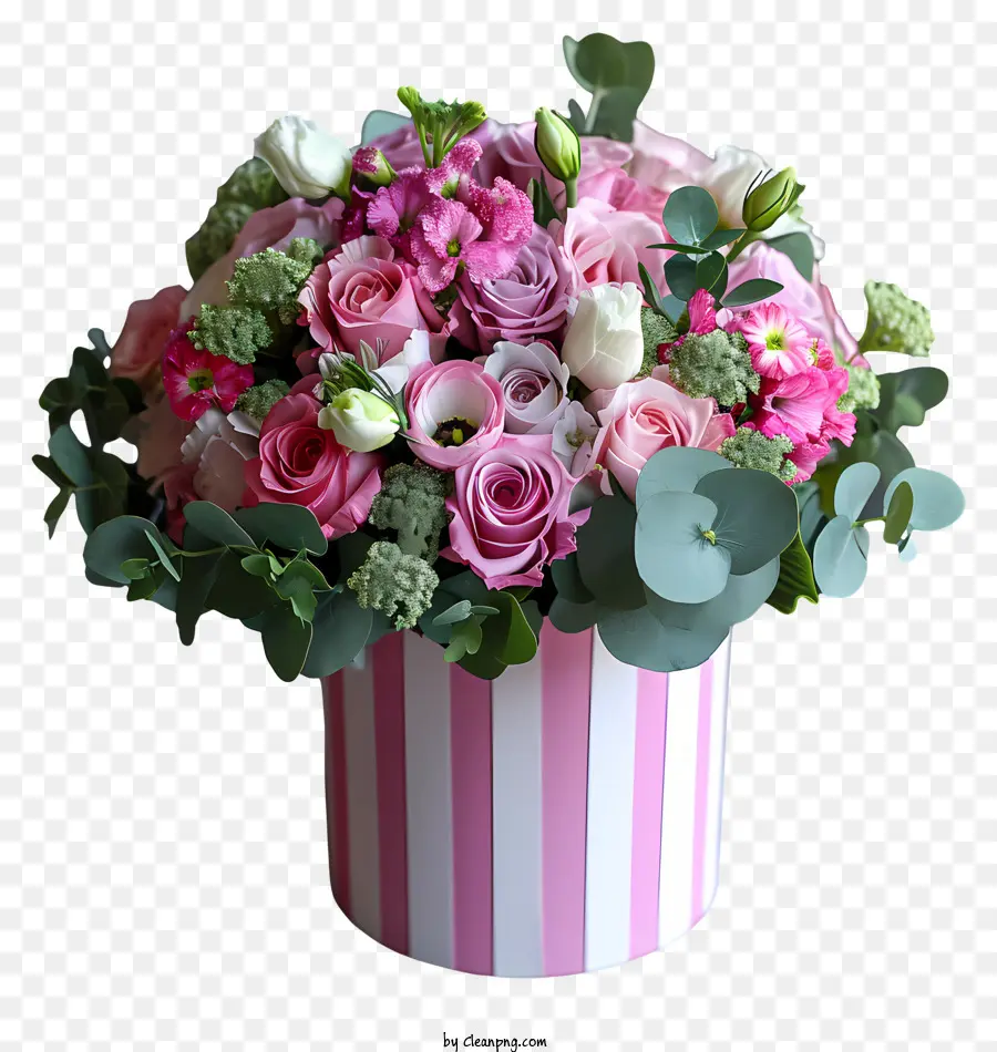 Frühlingsblumen - Lässige Arrangement von rosa und blauen Blumen