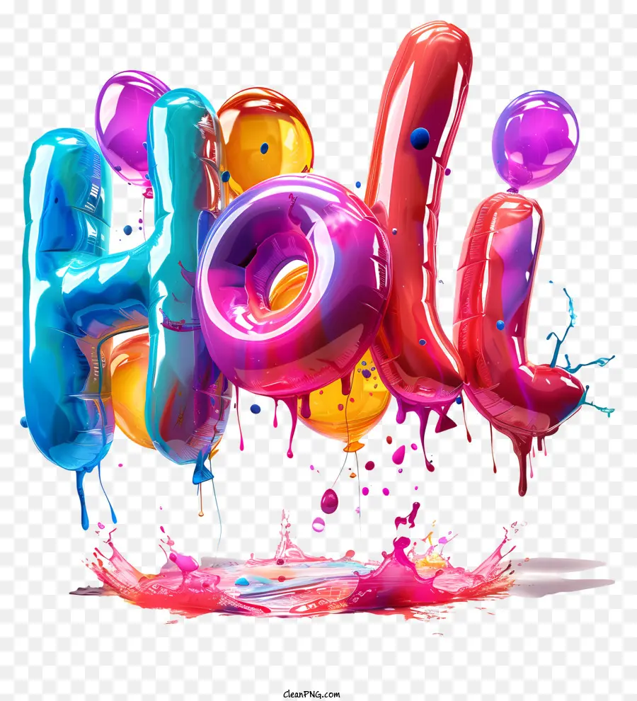 Holi - Palloncini colorati fluttuanti, spirito festivo di Holi