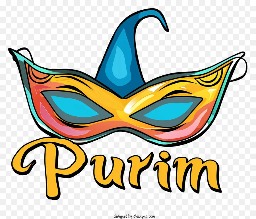 Purim Maskerade jüdische Kultur Urlaub Esther - Bunte Purim -Maske symbolisiert Freude und Feier