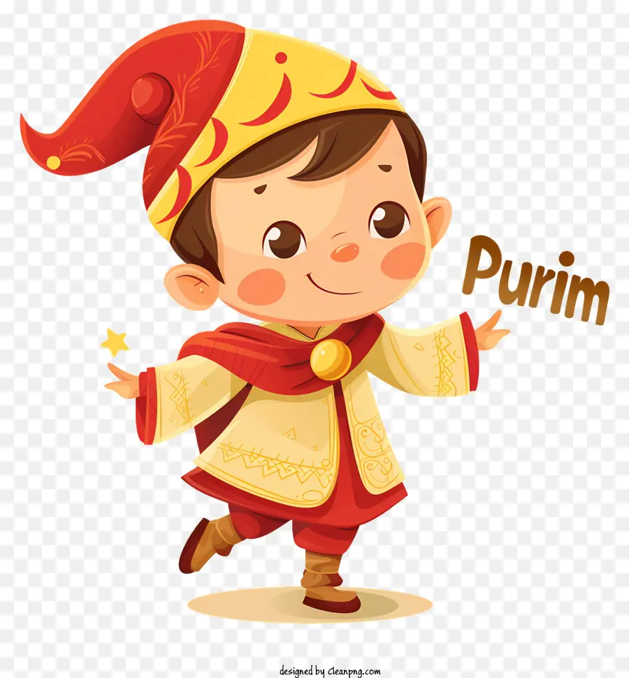 Purim Purn tradizionale abbigliamento da bambino - Bambino nella tradizionale star di abito