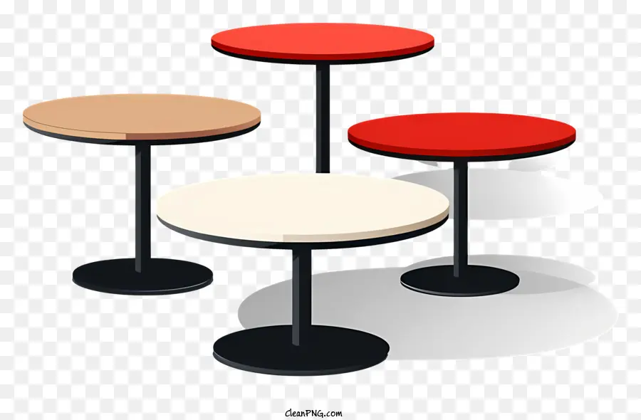 Kaffeetische runde Tische Holz Tischtische Einstellbare Höhentische Metallbeine - Runde Holztischtisch an Metallbeinen