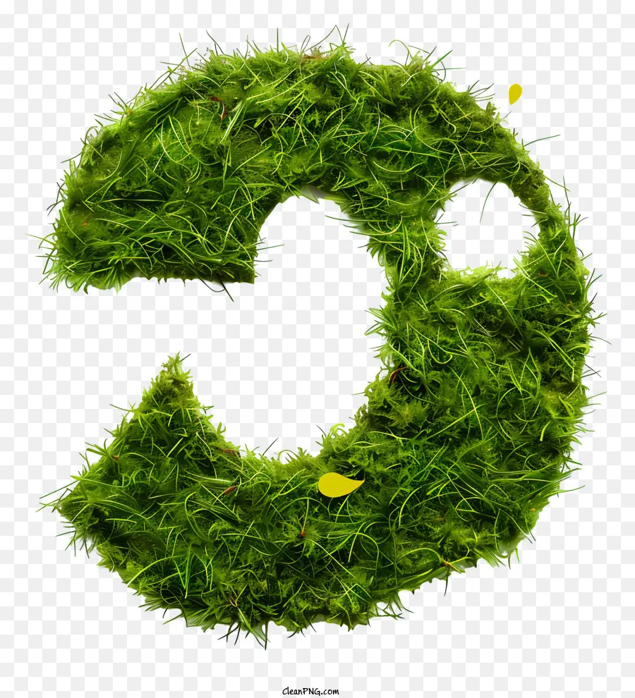 Lettera di erba di muschio di erba verde e design naturale - Lettera musicosa verde e circondata dall'erba