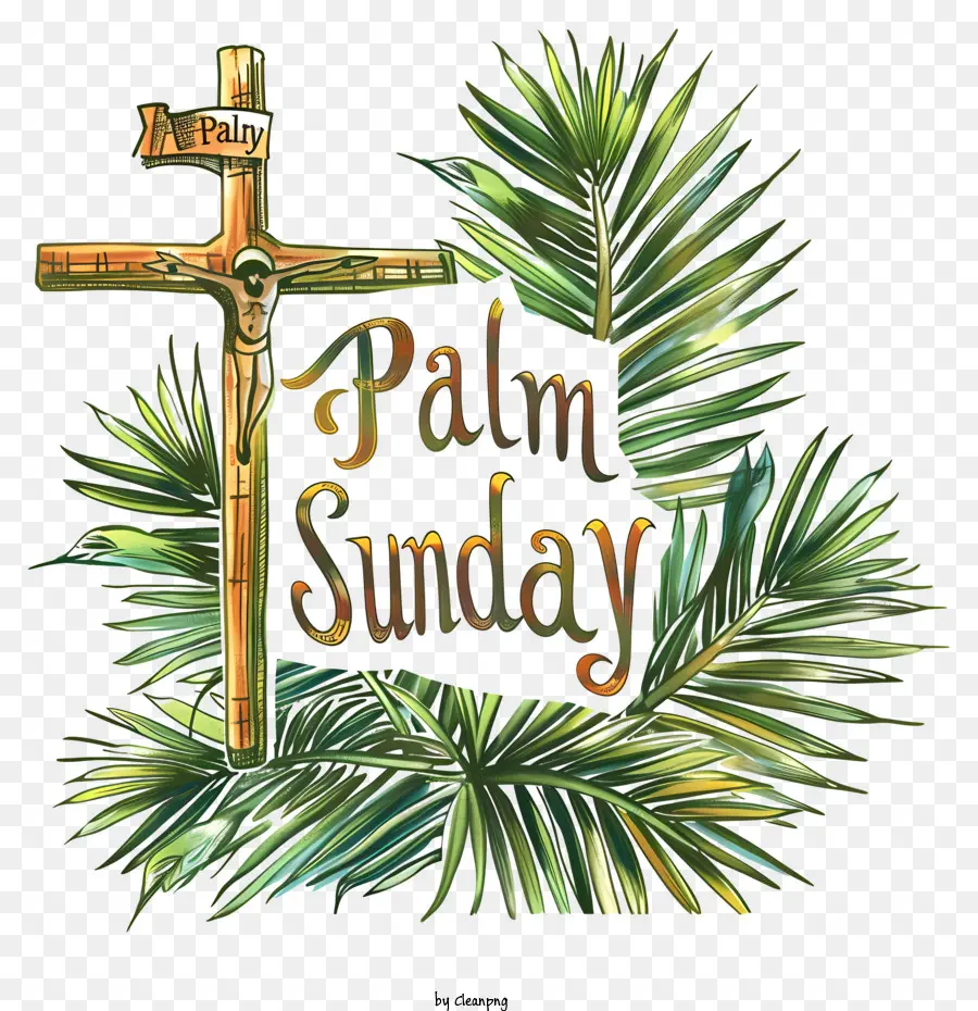 Palm Sonntag - Palmwedelkreuz mit 