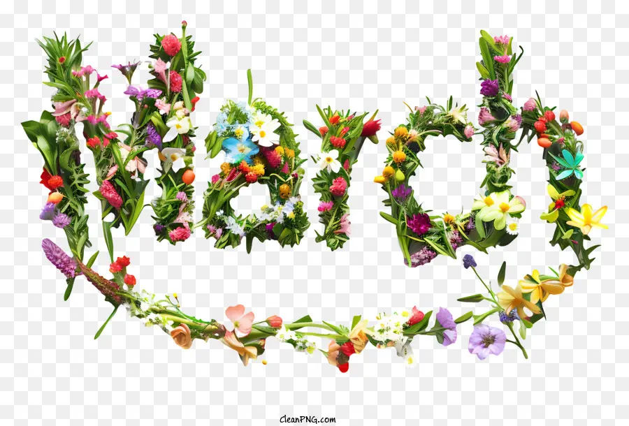 Blumen Kranz - Blumenkranz mit dem Wort 'Marsch