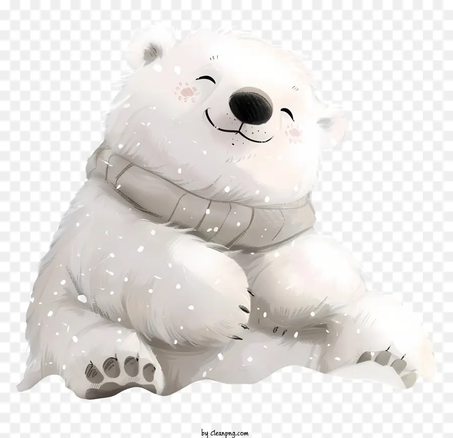 Vết khăn gấu con gấu con gấu quốc tế - Gấu bắc cực mặc khăn ngồi mỉm cười