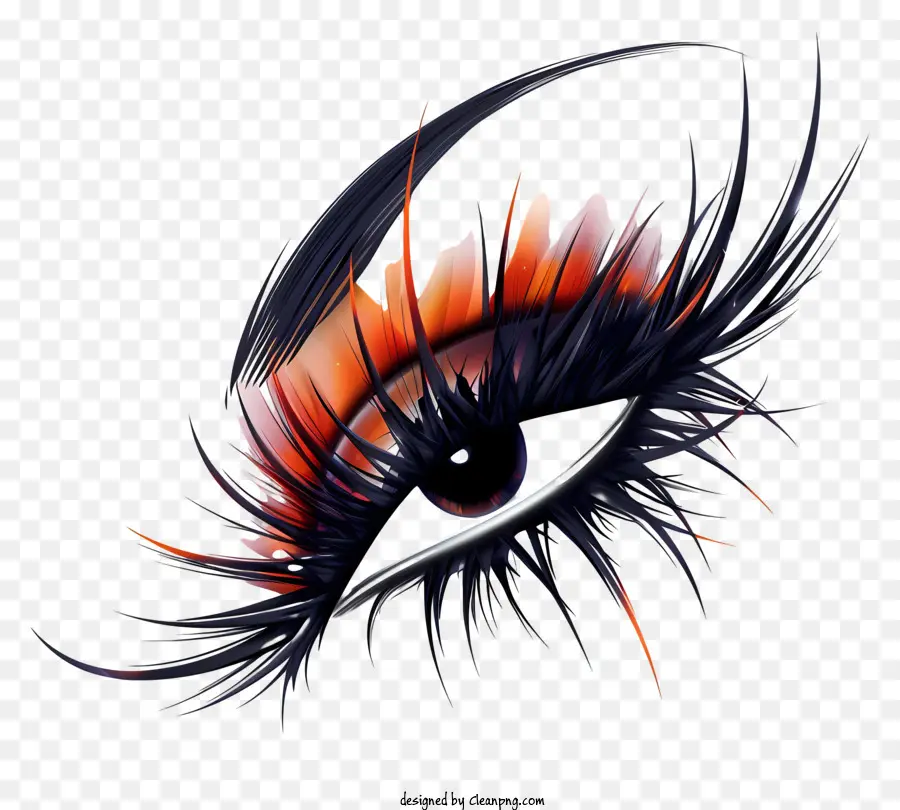 Wimpern - Weibliches Auge mit bunten gefiederten Wimpern