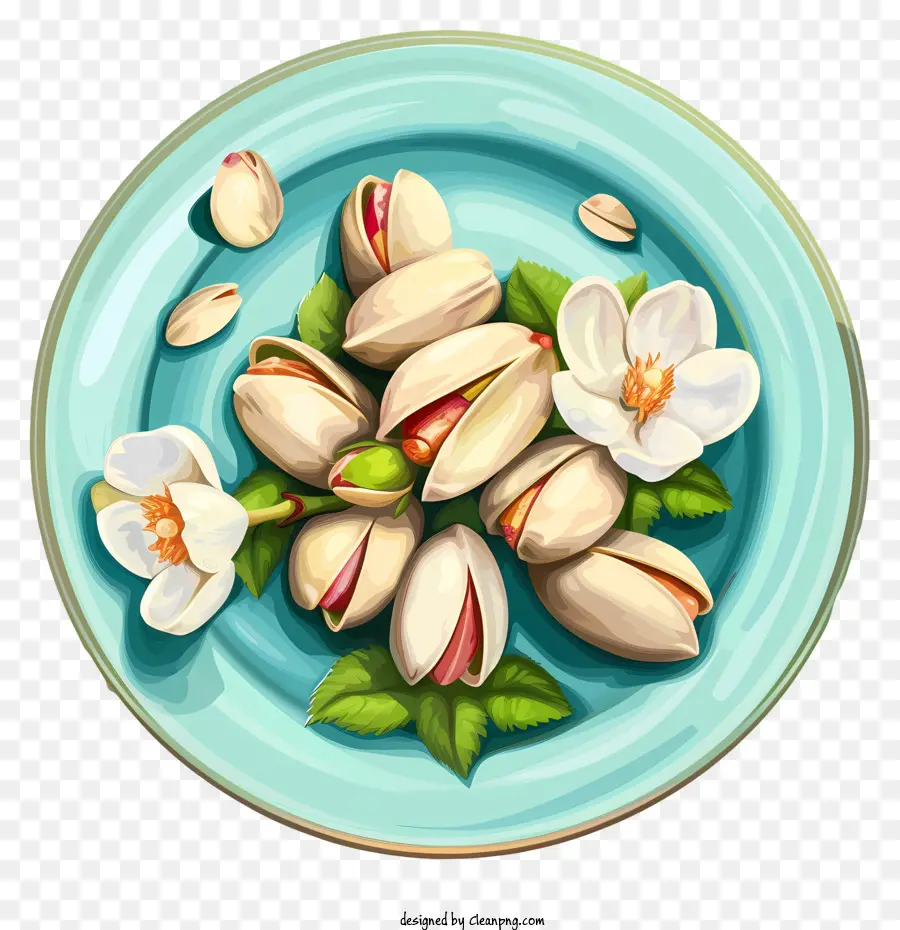 Pistachio Pistachios Nuts Đồ ăn nhẹ lành mạnh - Bát quả hồ trăn bóc vỏ trên nhánh lá