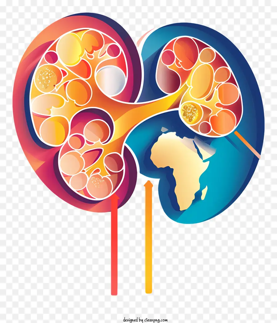 World Kidney Day Kidney Renal Renal Renal Vein Ureter - Rappresentazione anatomica dei reni e degli organi circostanti