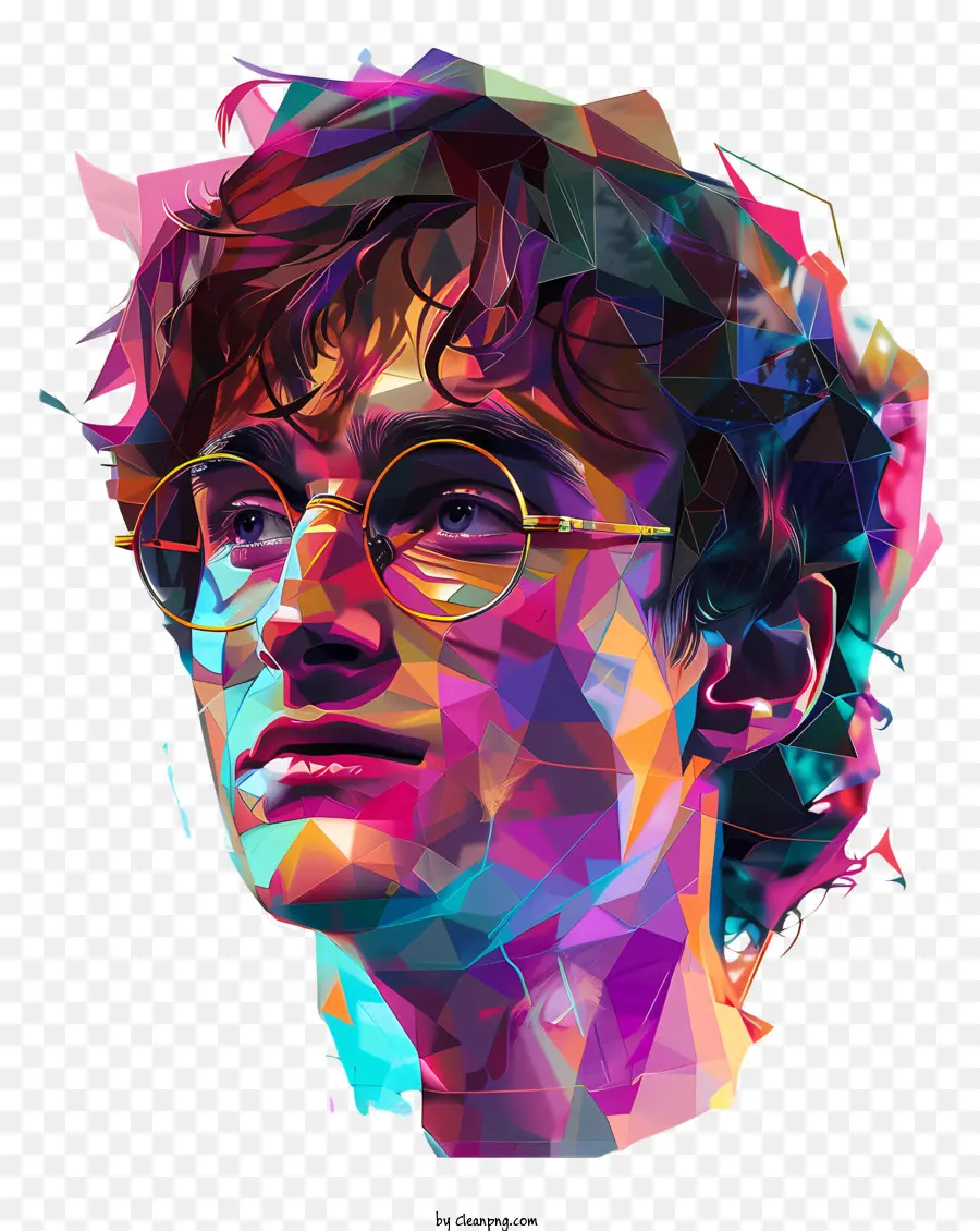 Harry Potter - Giovane serio in forme geometriche colorate