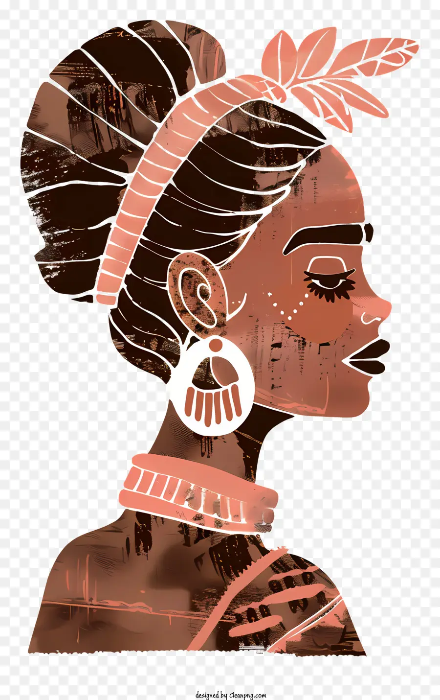 Người phụ nữ Mexico Afro Kiểu tóc Afro Feathers Mẫu trang trí công phu - Người phụ nữ trẻ với Afro và Feather Head