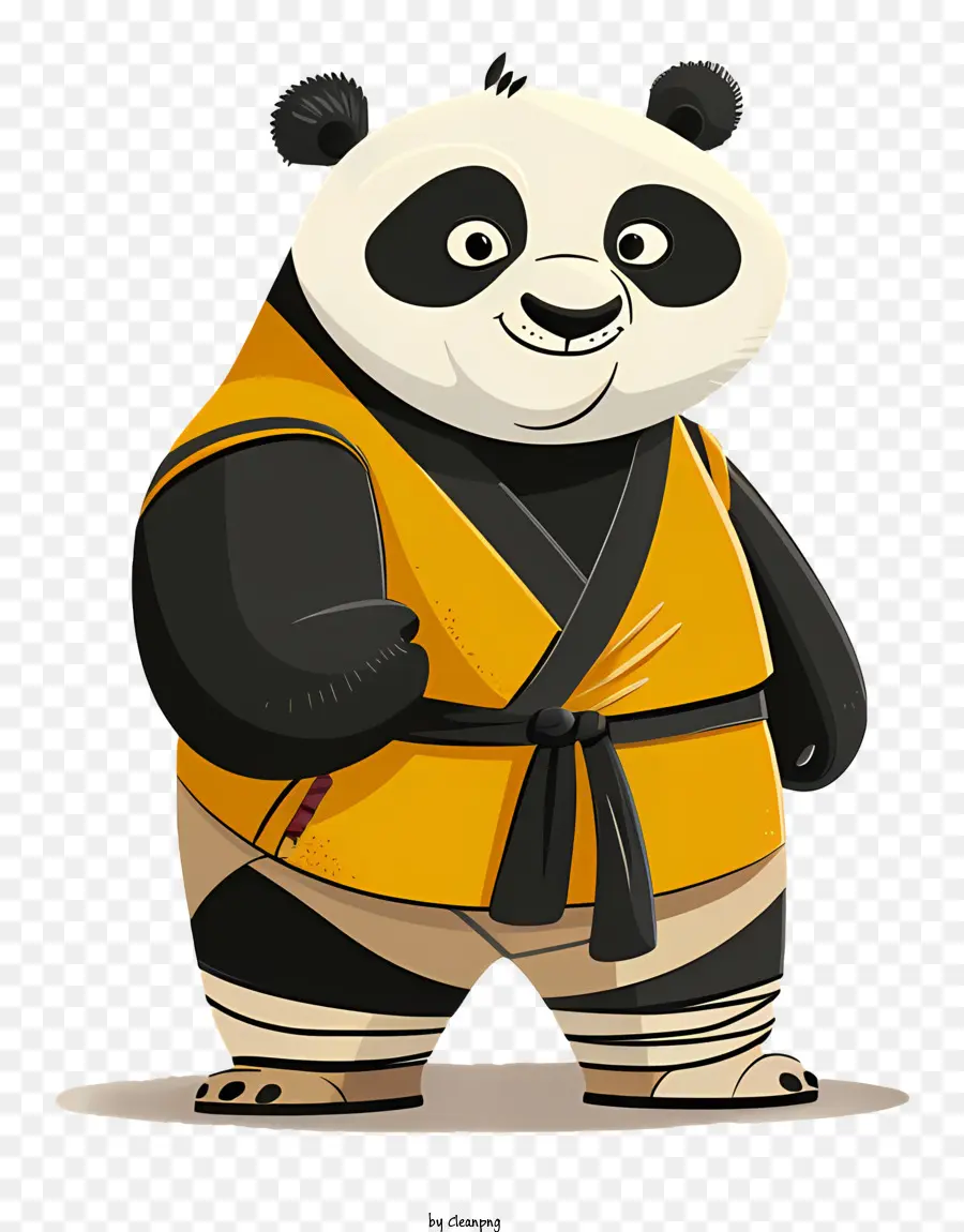 Panda - Pandabär im Karate -Outfit lächelt