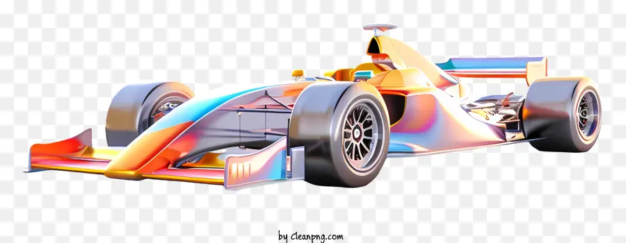 Formel -1 -Auto -Rennwagen farbenfrohe, schlankes Design Futuristic - Futuristisches, farbenfrohes Rennwagen bereit zum Rennen