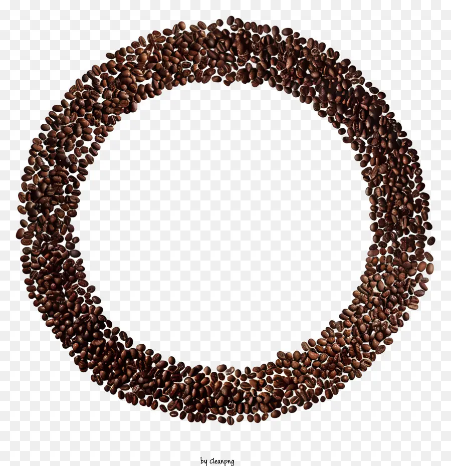 chicchi di caffè - Telaio circolare fatto di chicchi di caffè disposti