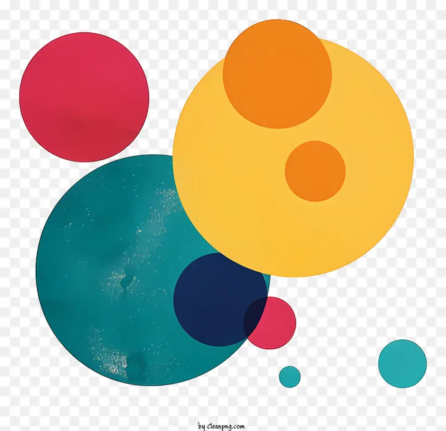 cerchi ellissi colori vibranti composizione - Cerchi colorati ed ellissi su sfondo nero