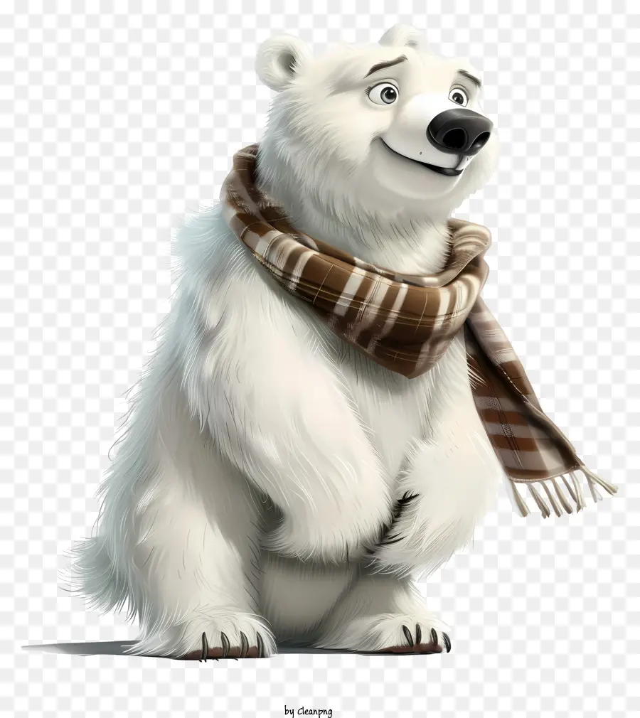 Internationaler Eisbären Day Polar Bear Plaid Schalhutschalel - Eisbär in kariertem Schal und Hut