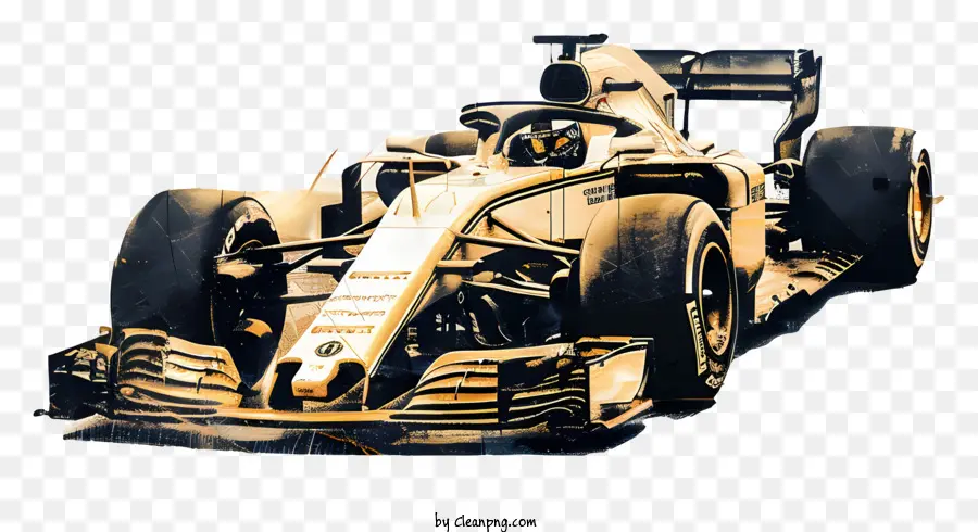 Splitter anteriore per auto con corsa di auto di Formula 1 - Elegante auto da corsa gialla con splitter anteriore