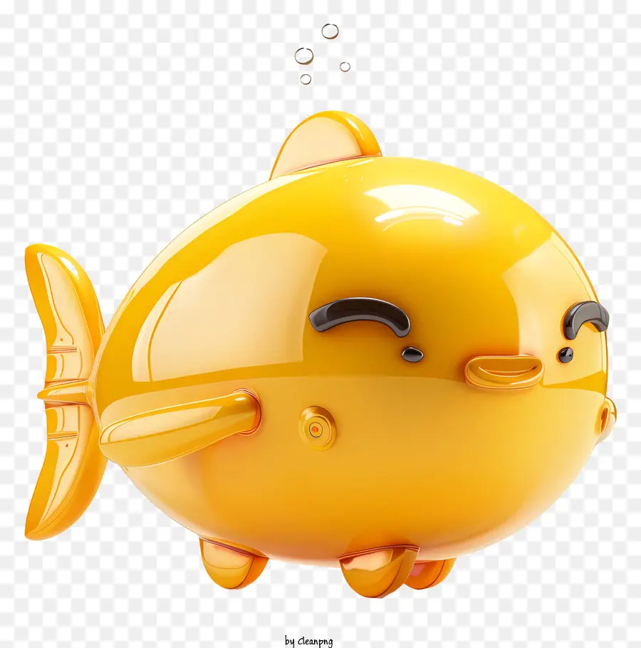 U -Boot -Tag Cartoon Fisch lächelnd Fisch gelber Fisch süßer Fisch - Gelber Fisch mit großem Lächeln und Brille