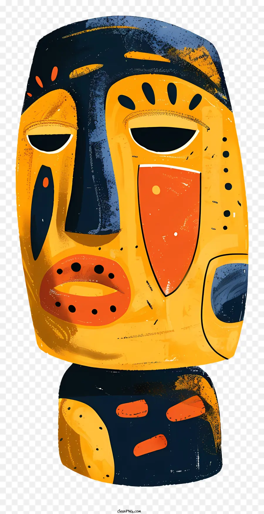 Mặt nạ biểu tượng cổ xưa minh họa mặt nạ mặt nạ đầy màu sắc - Mặt nạ trừu tượng đầy màu sắc với nghệ thuật biểu cảm mỉm cười