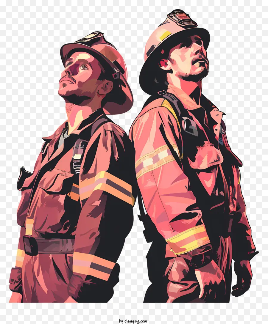 vigile del fuoco - Due vigili del fuoco in marcia alla caserma dei pompieri