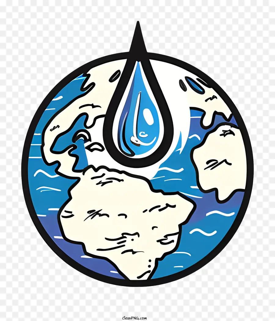 La Giornata Mondiale Dell'Acqua - Terra con caduta d'acqua circondata da nuvole