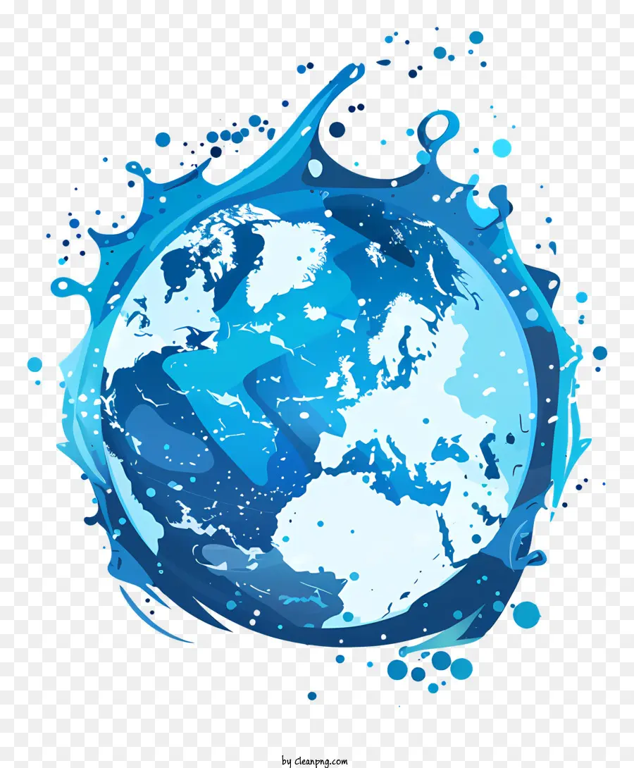La Giornata Mondiale Dell'Acqua - Arte del globo dell'acqua blu e bianca.