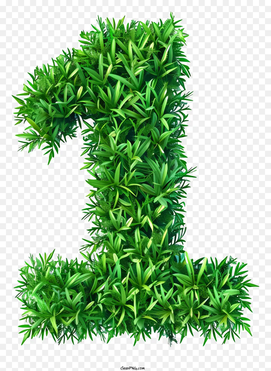 Nummer eins grüne Pflanzen kreative Design Naturkunstpflanzenskulptur - Grüne Pflanze '1' Form sorgfältig angeordnet