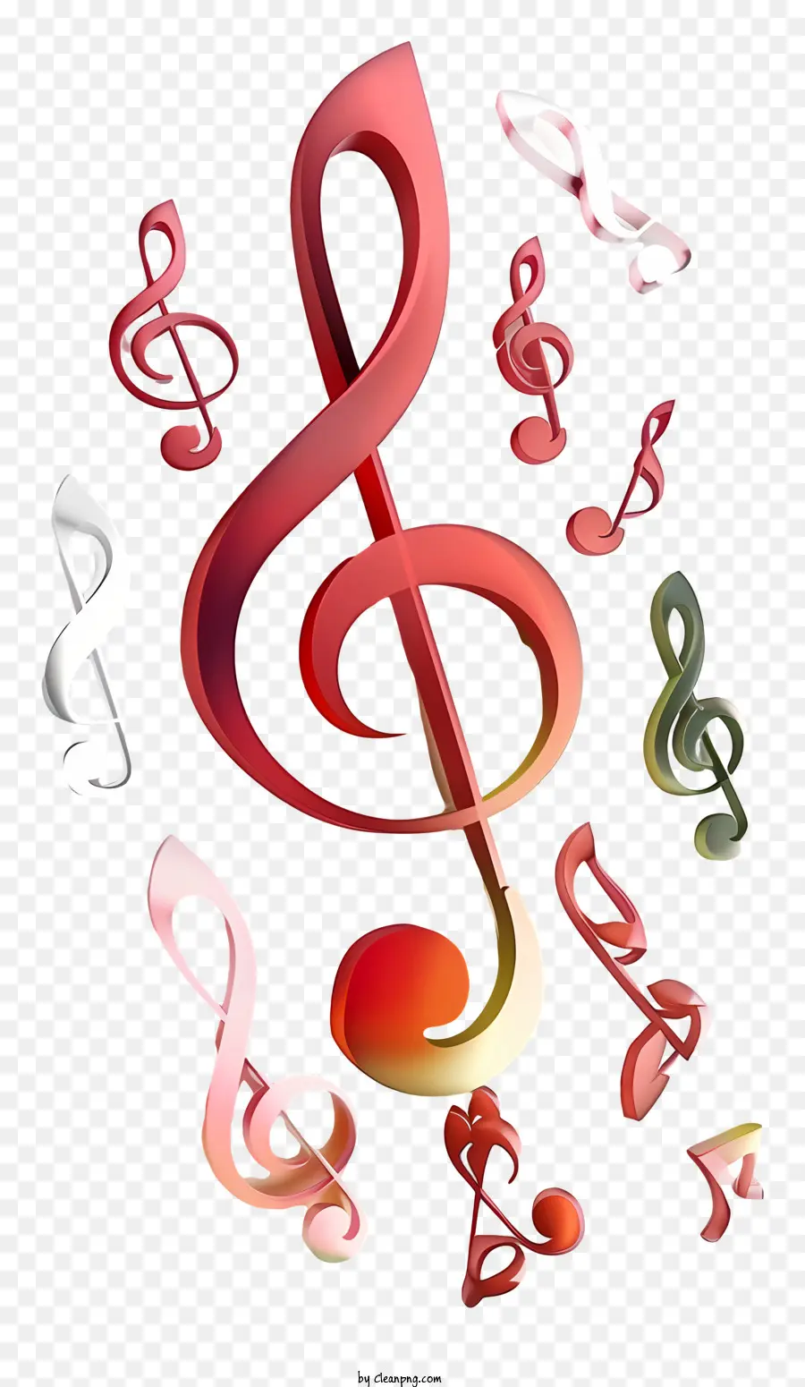 Musik Noten - Bunte musikalische Noten rund um das Treble -Clef -Symbol