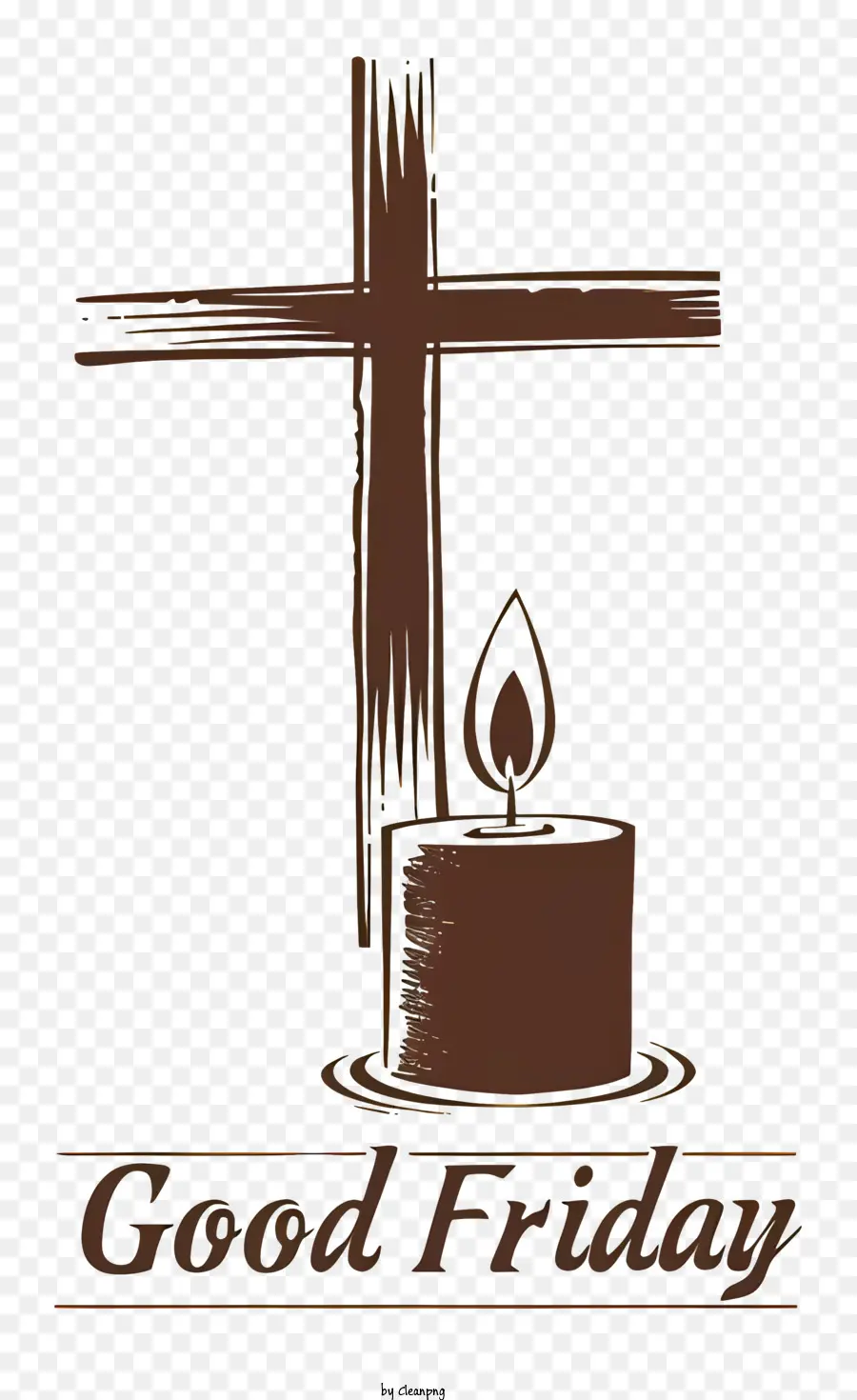Karfreitag - Holzkreuz mit Kerze, Karfreitag Thema