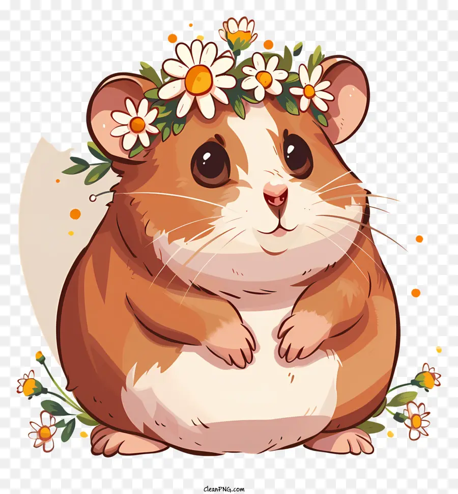 hoa vương miện - Happy Guinea Lợn đeo vương miện hoa